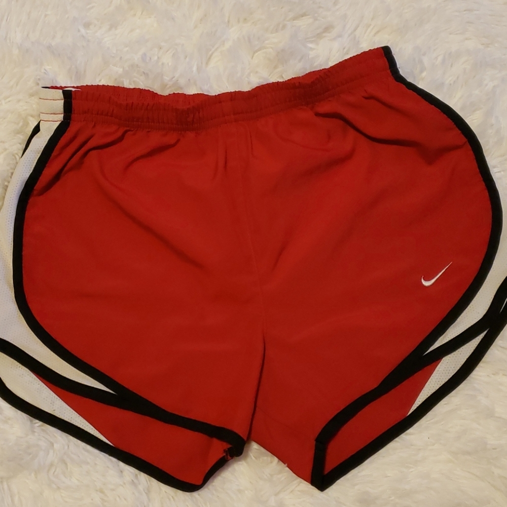 Red nike shorts